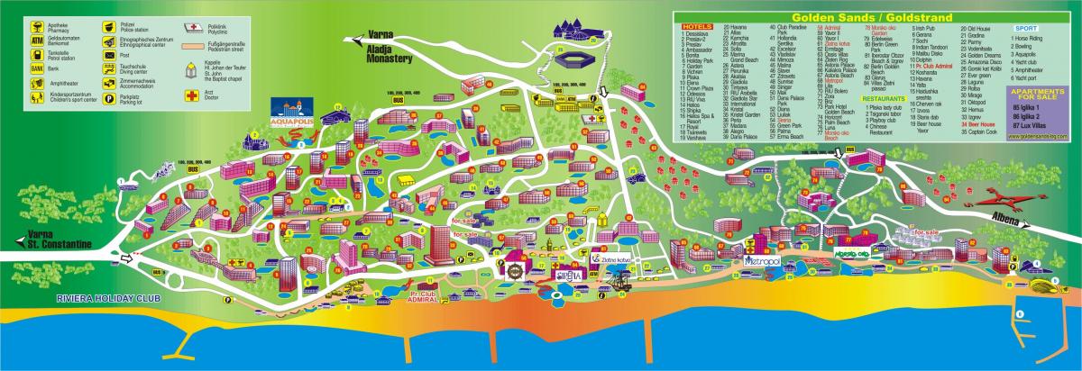 ਗੋਲਡਨ ਬੀਚ ਬੁਲਗਾਰੀਆ ਨਕਸ਼ਾ